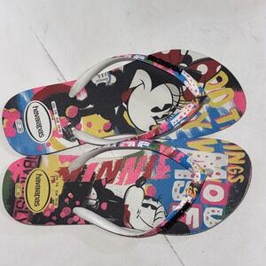 Mickey And Minnie Mouse Disney Flip Flops by Havaianas size 7/8